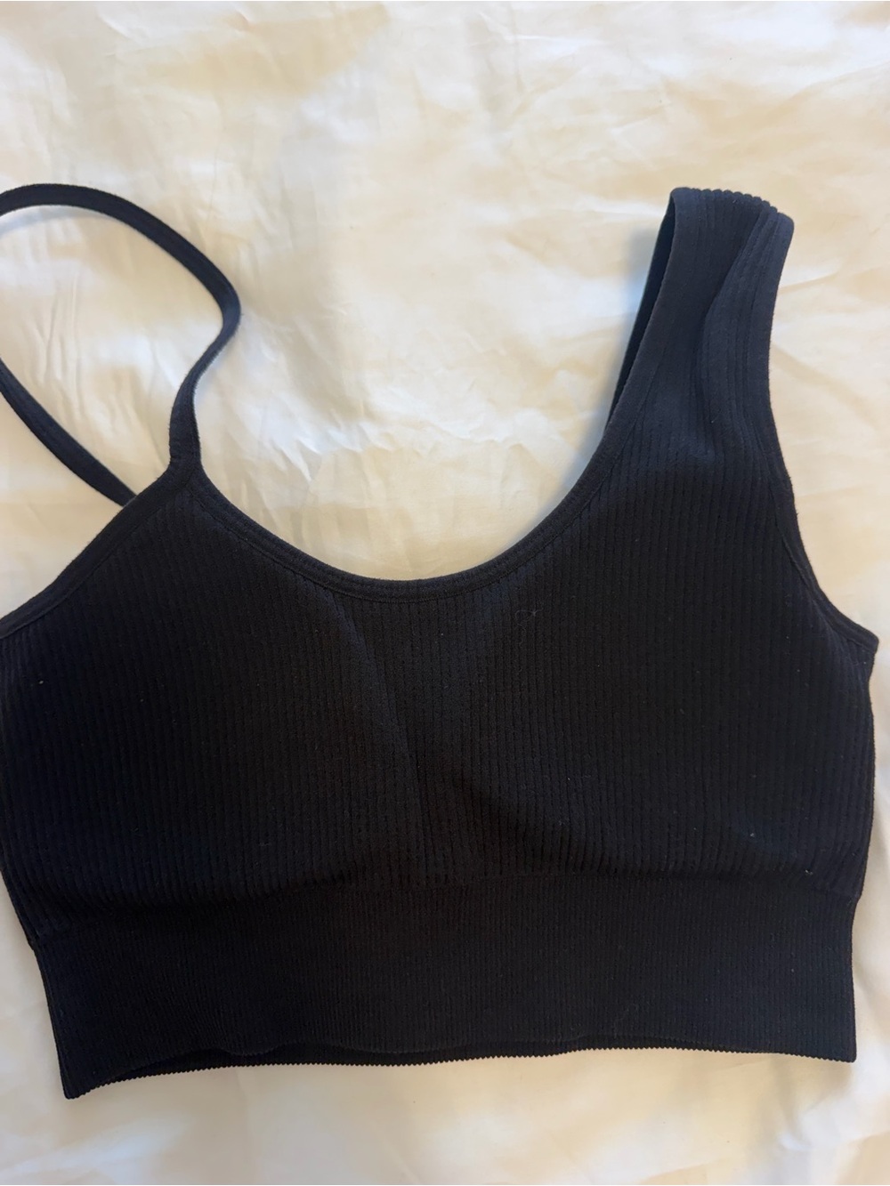 NVGTN Black Ribbed Seamless Sport Bra